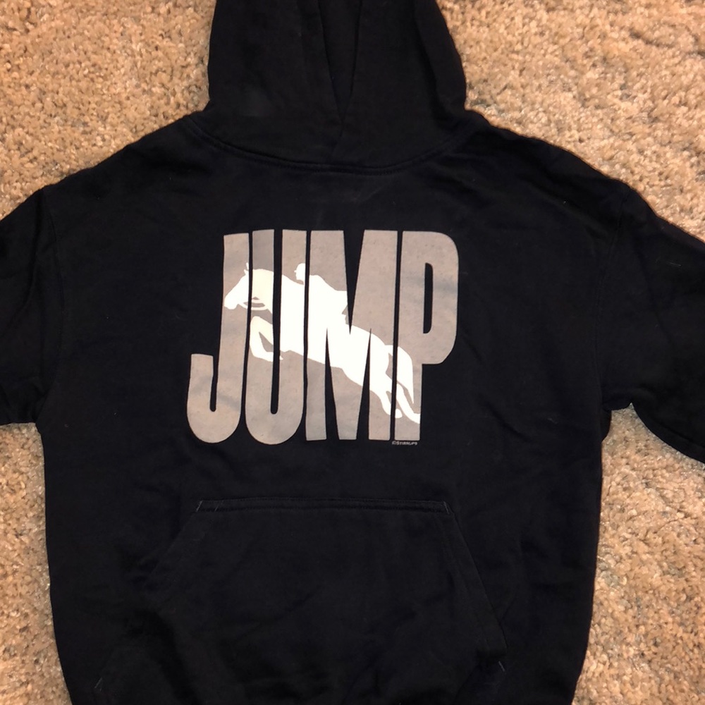 JUMP horse hoodie from “stirrups clothing”